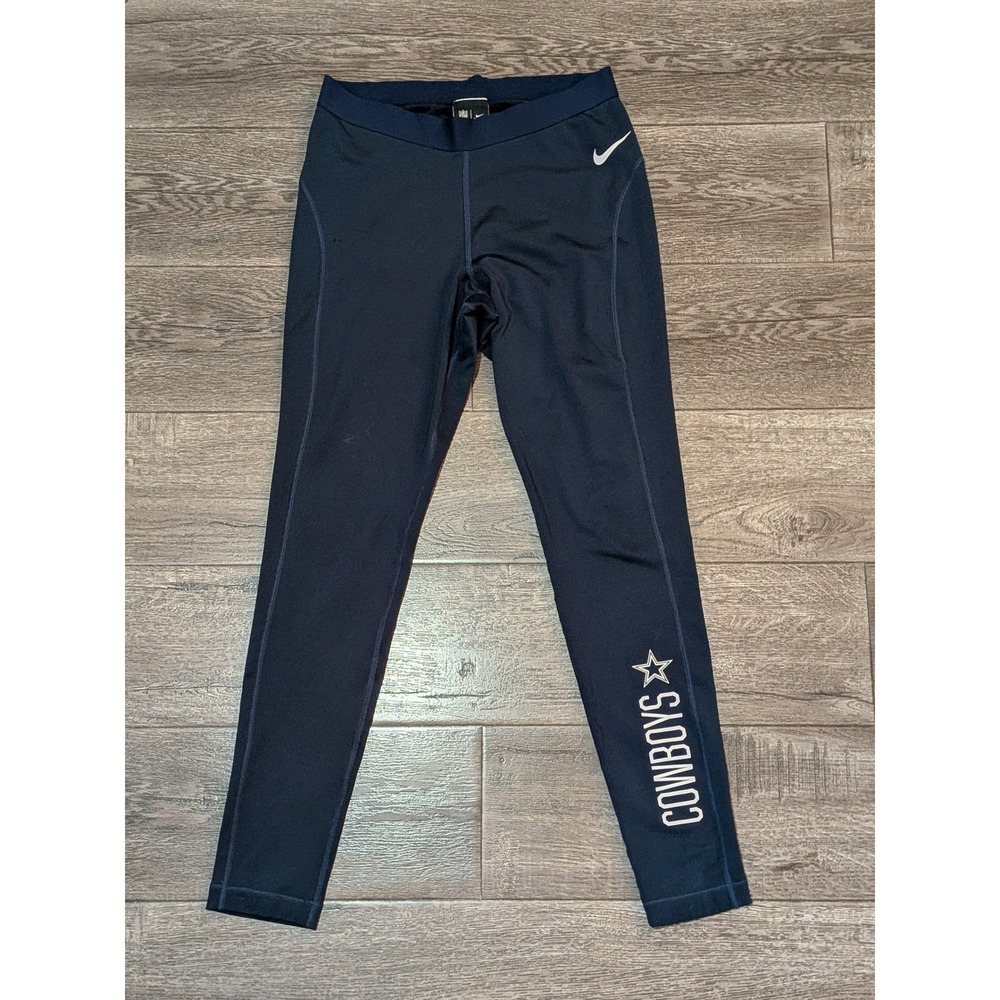 Nike NFL Dallas Cowboys Dri-FIT Leggings Womens Large Navy Blue Athletic Tights